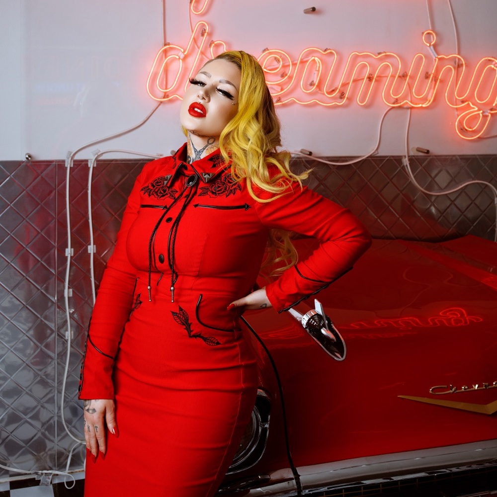 KATAKOMB “June” Red Pinup Western Dress